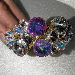 EVC LIKE NEW GOLD TONE & AB CRYSTAL GLASS BRACELET